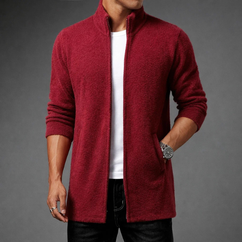 Hudson Men’s Fleece Jacket – Mid-Length Zip Up Jacket
