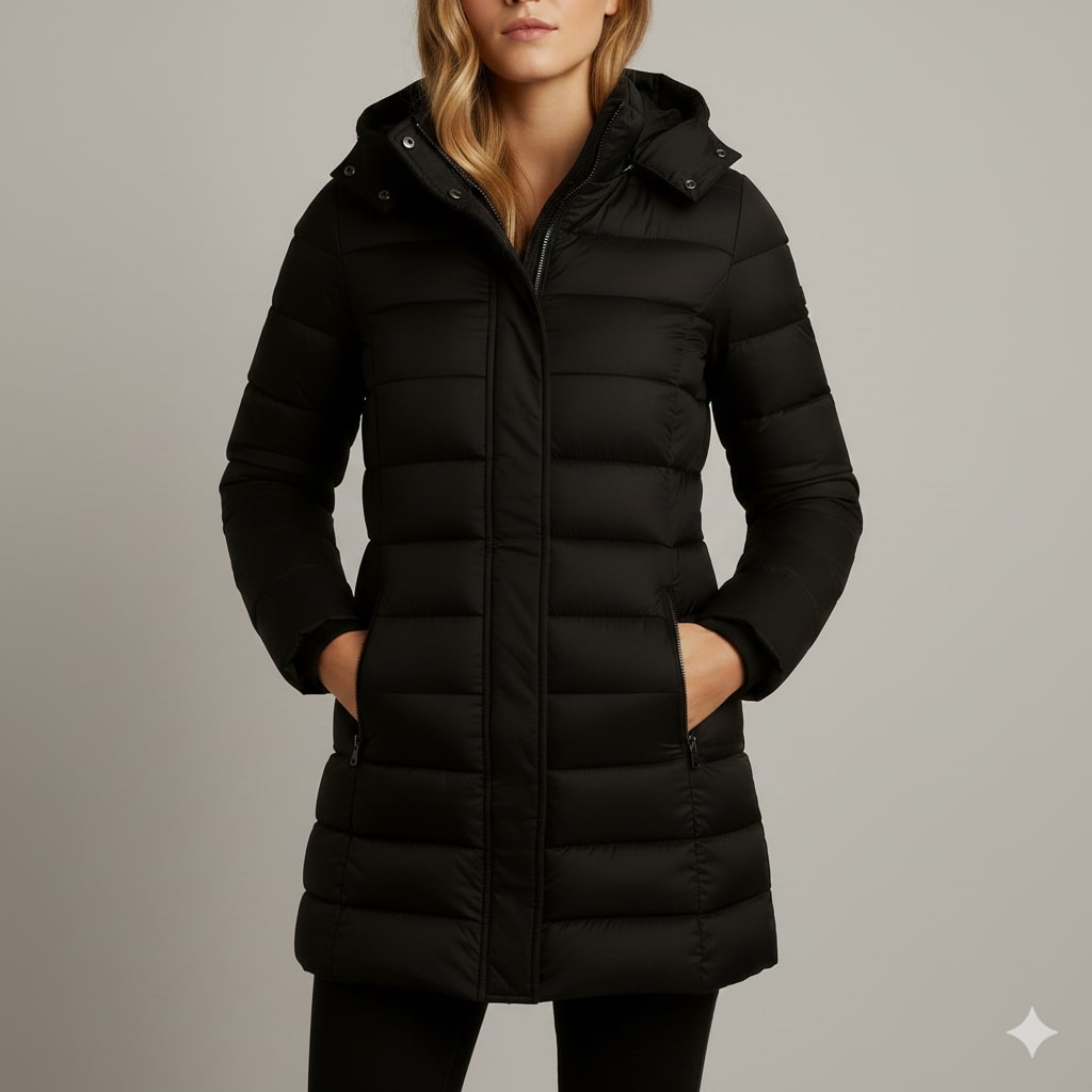 Winona Women’s Puffer Jacket – Quilted Hooded Lightweight Winter Coat