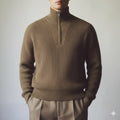 Kennan Men’s Knitted Sweater – Half Zip Stand-Collar Pullover