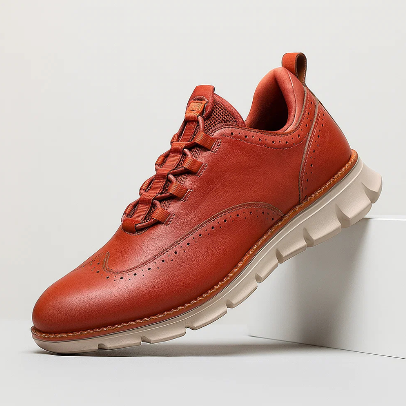 Rhett Men’s Leather Sneakers – Genuine Leather with Lightweight Cushioned Sole