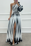 May Striped One‑Shoulder Maxi Dress – Elegant Vertical Stripes for Season‑Long Sophistication