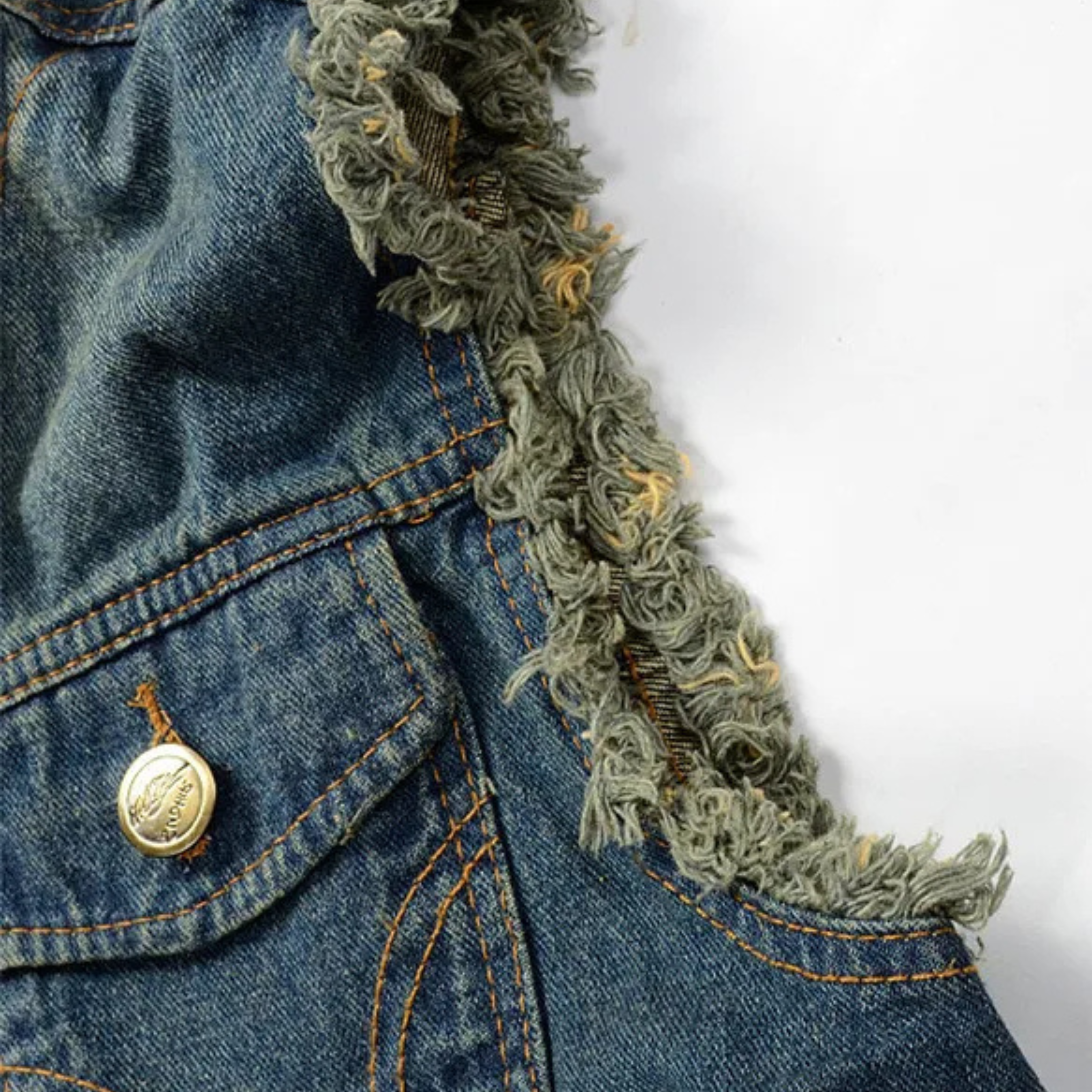 Luigi Distressed Denim Vest – Rugged Sleeveless Layer for Edgy Street Looks