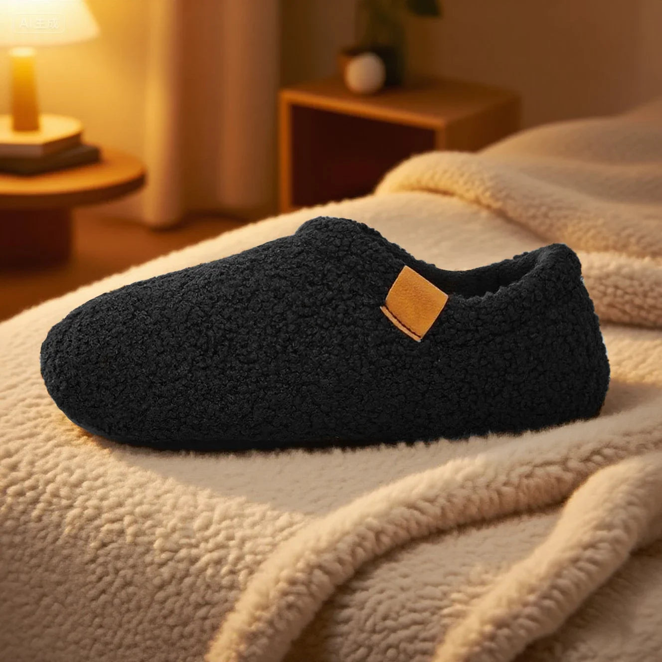 Frostelle Unisex Teddy Fleece Slides – Ultra-Soft Plush Indoor & Outdoor Comfort