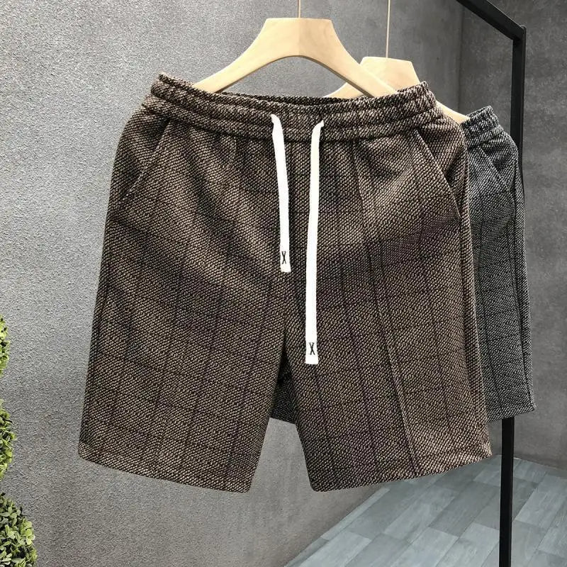 Lindon Men’s Plaid Shorts – Soft Cotton-Blend Drawstring Lounge Shorts