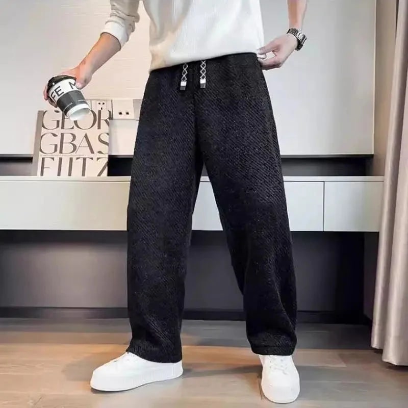 Mavro Men’s Pants – Brushed Knit Wide-Leg Pants