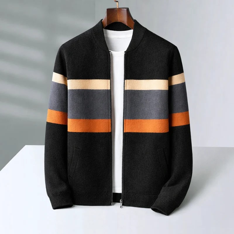 Isaac Men’s Zip Up Jacket – Soft Knit Lightweight Jacket