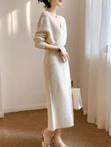 Tatum Chic V-Neck Casual Knit Dress
