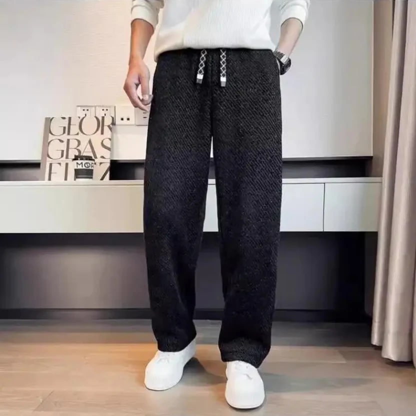 Mavro Men’s Pants – Brushed Knit Wide-Leg Pants