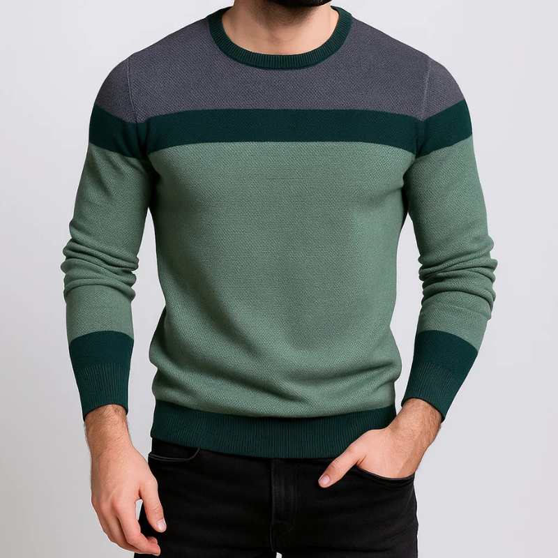 Declan Men’s Sweater – Crew Neck Soft Cotton Knit Sweater