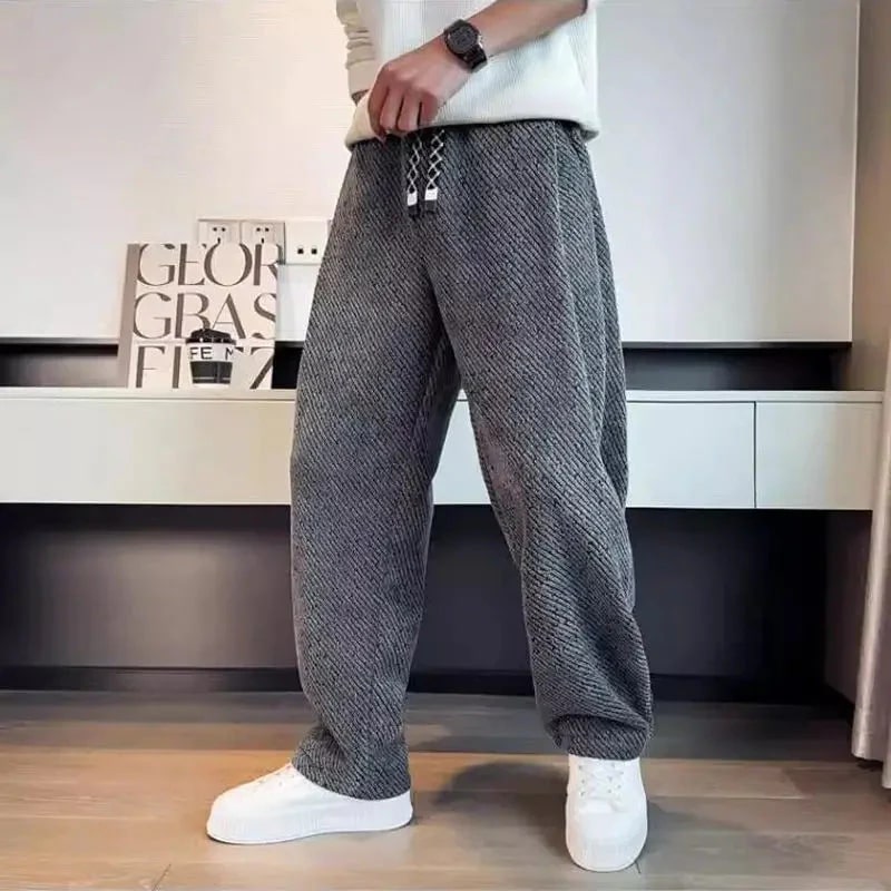 Mavro Men’s Pants – Brushed Knit Wide-Leg Pants