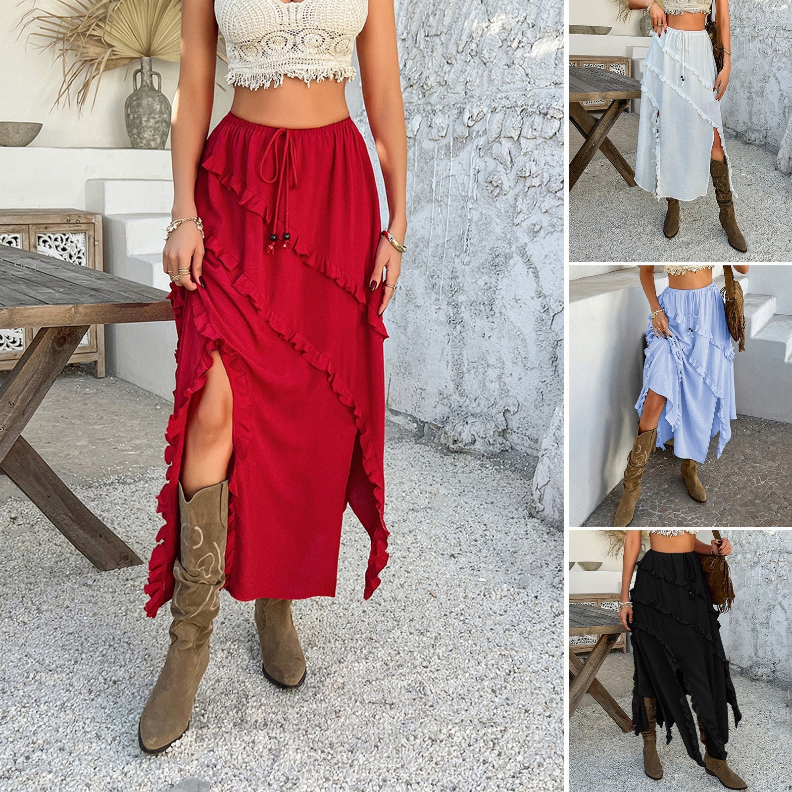 Beckett Boho Layered Irregular Skirt