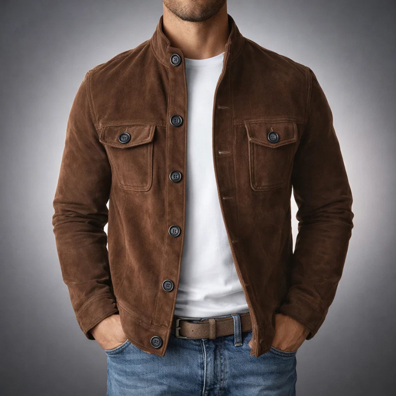 Griffin Men’s Suede Jacket – Structured Lightweight Jacket