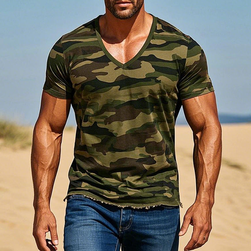 Isla Camouflage Raw Edge Tee