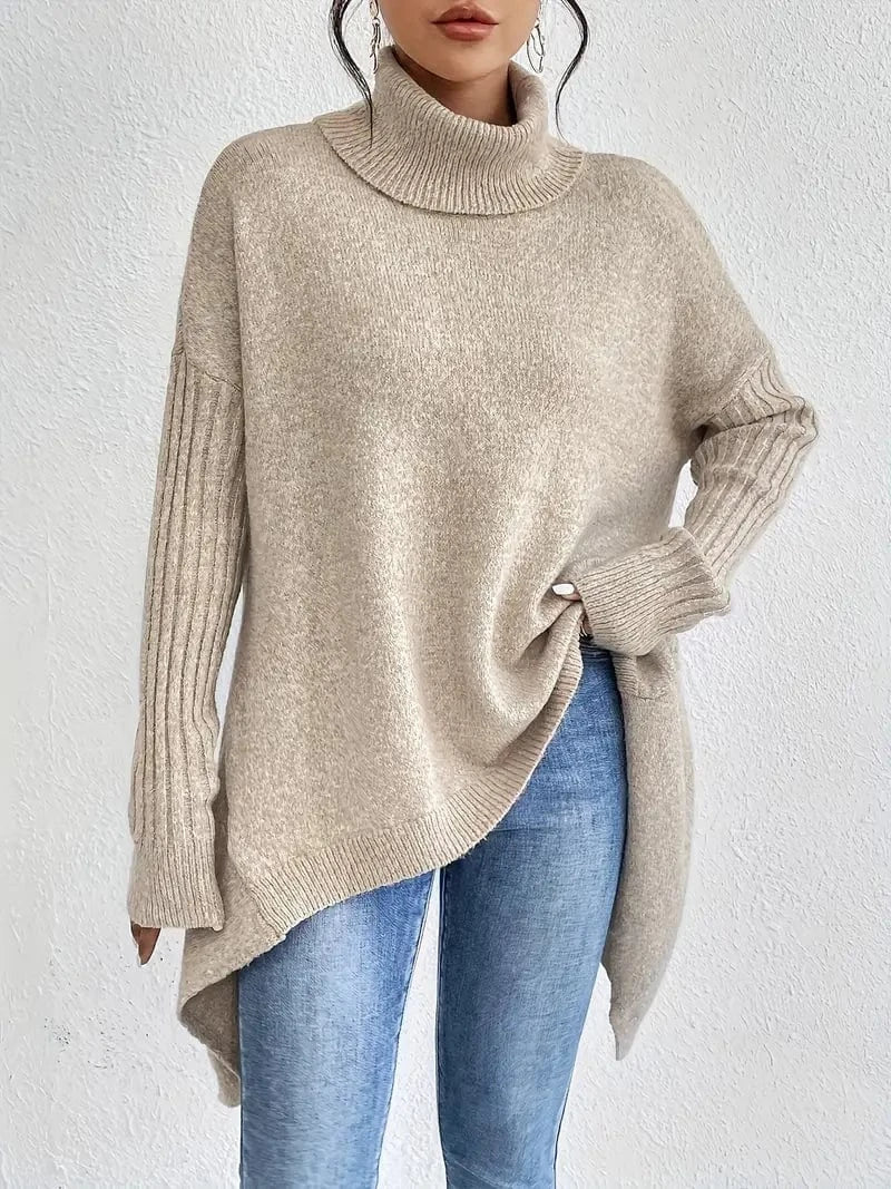 Vienna Women’s Turtleneck Sweater – Relaxed Oversized Fit in Cashmere Blend