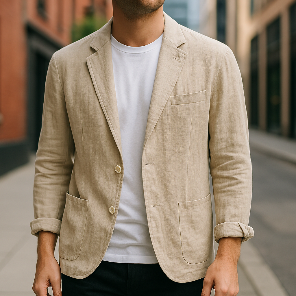 Eddie Men’s Linen Blazer – Lightweight Tailored Jacket for Summer Layering