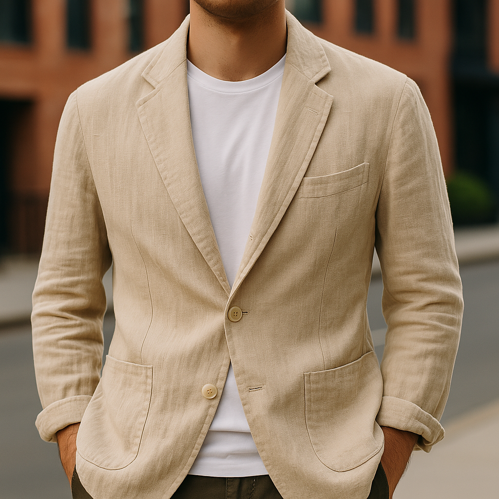 Eddie Men’s Linen Blazer – Lightweight Tailored Jacket for Summer Layering