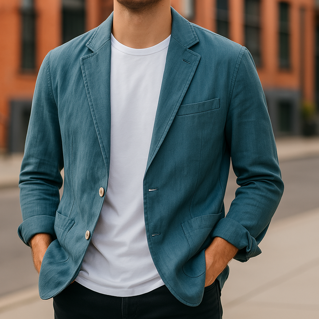 Eddie Men’s Linen Blazer – Lightweight Tailored Jacket for Summer Layering