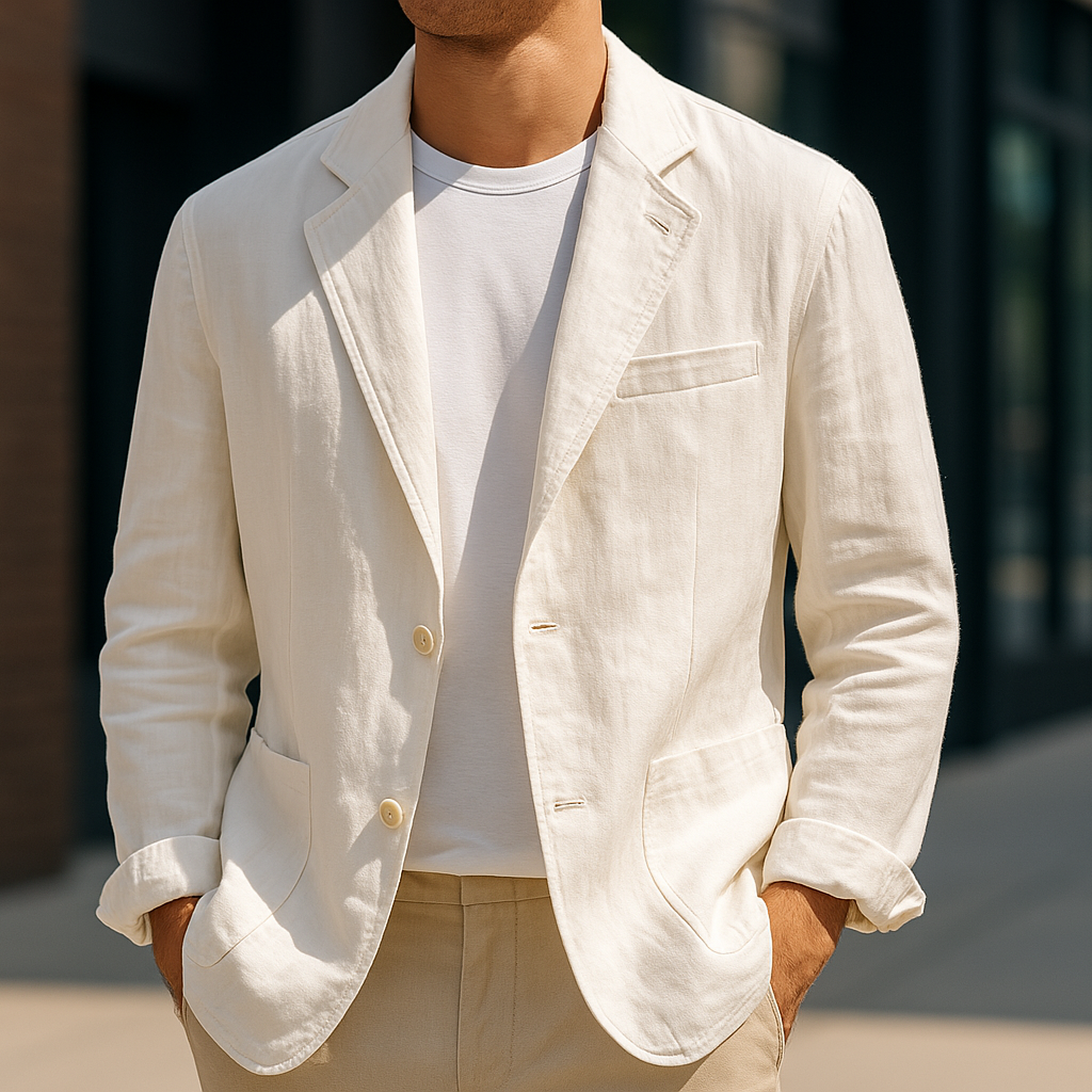Eddie Men’s Linen Blazer – Lightweight Tailored Jacket for Summer Layering
