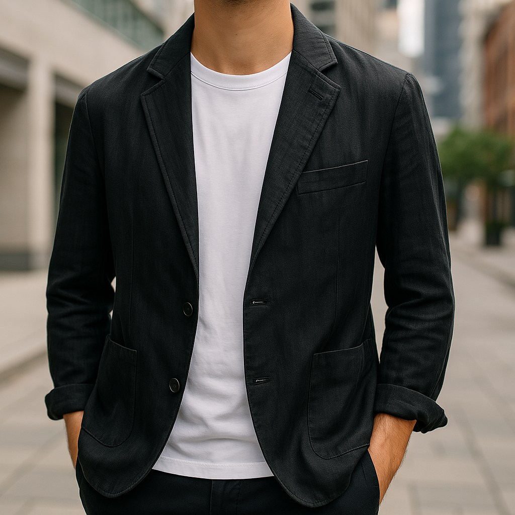 Eddie Men’s Linen Blazer – Lightweight Tailored Jacket for Summer Layering