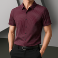 Felix Pinstripe Button-Up – Short-Sleeve Shirt in Wrinkle‑Resistant Stretch Fabric