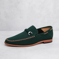 Edison Men’s Suede Loafers – Orthopedic Cushioned Slip-On with Polished Strap