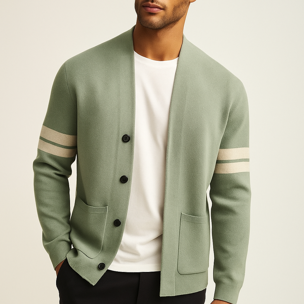 Carlo Men’s Cardigan – Merino Wool Blend with Tailored Fit