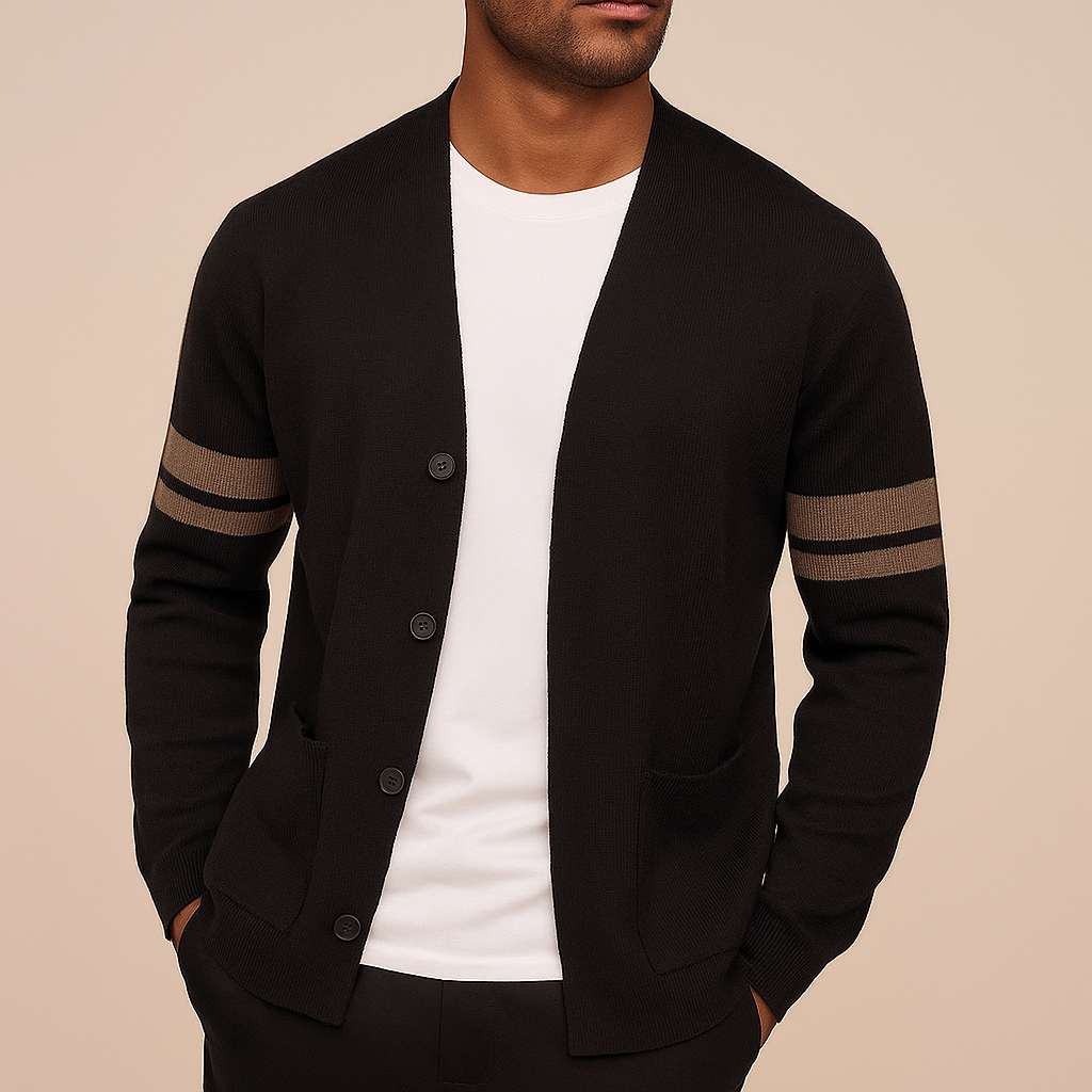 Carlo Men’s Cardigan – Merino Wool Blend with Tailored Fit