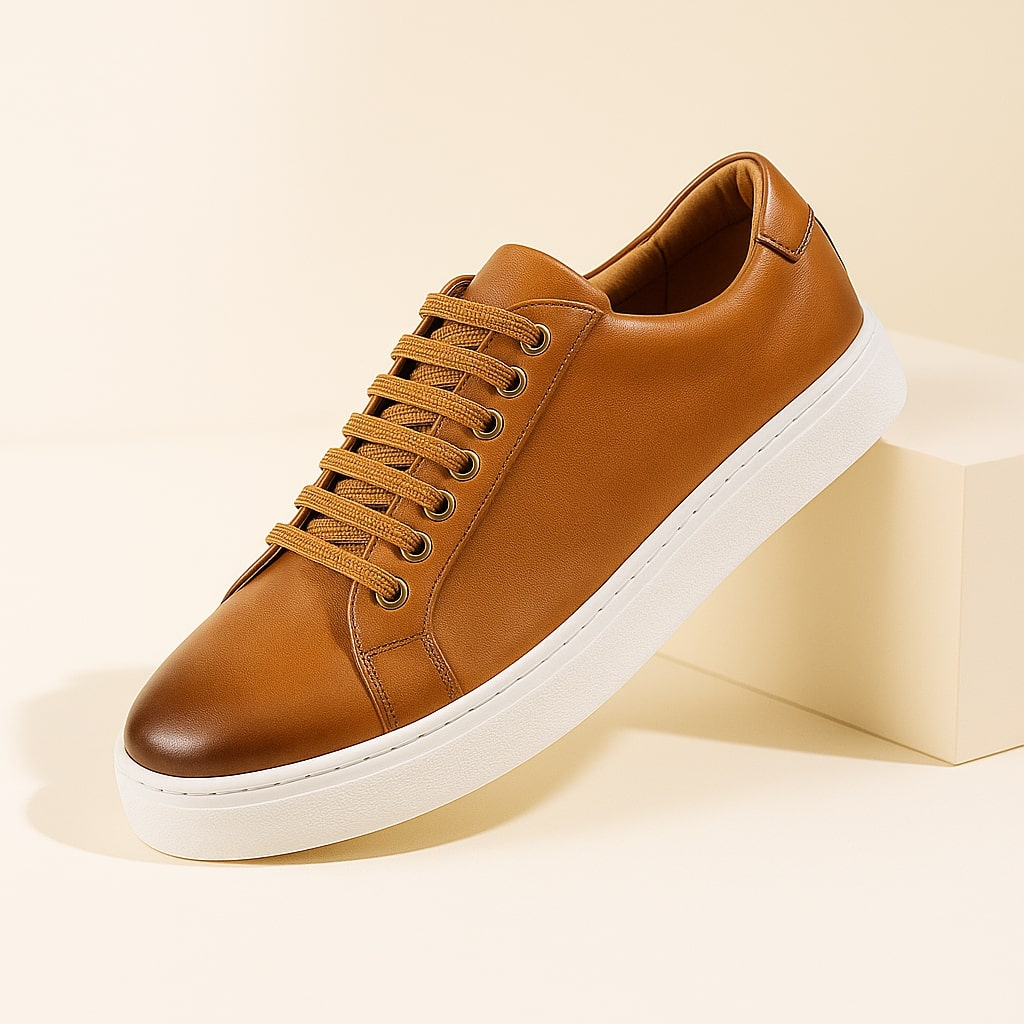 Lorenzo Men’s Leather Sneakers – Premium Comfort & Durable Grip