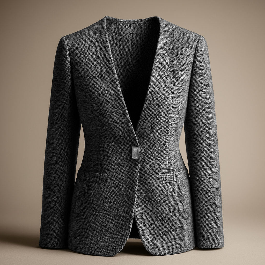 Maribel Women’s Structured Blazer – Tailored Fit with Polished Metal Clasp