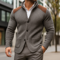 Dario Men’s Knitted Blazer – Suede Accent Design with Italian-Inspired Detailing