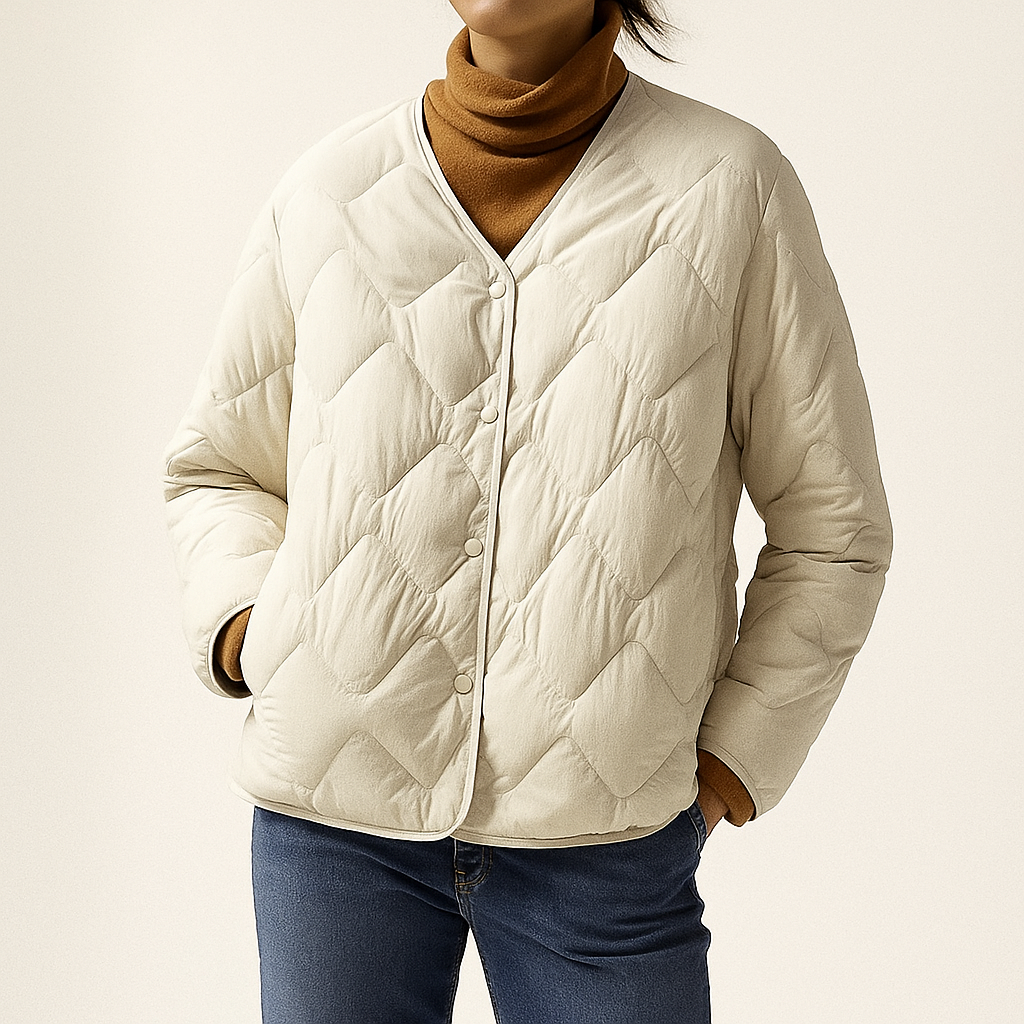 Cheska Women’s Quilted Down Jacket – Lightweight Warmth for Cold Weather
