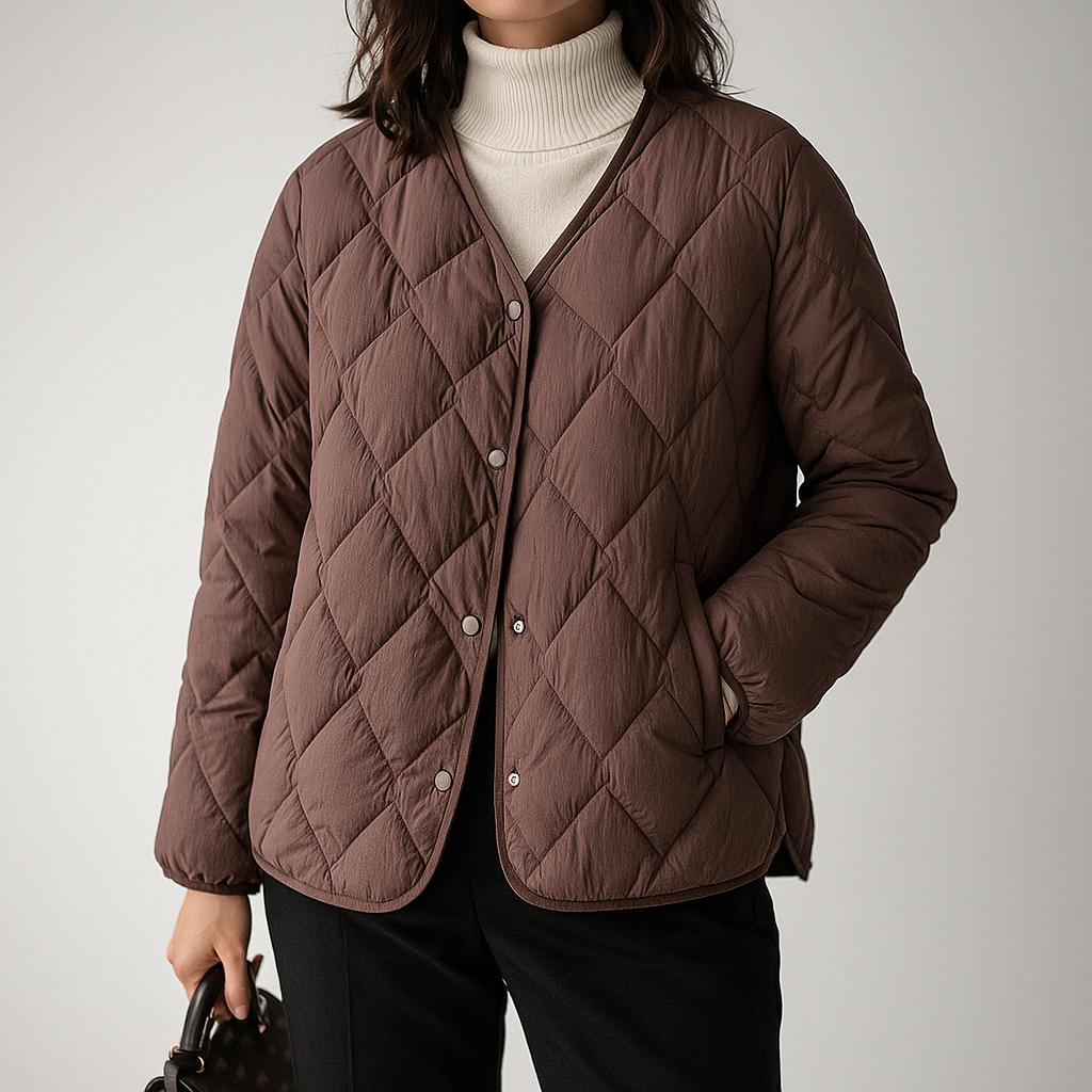 Cheska Women’s Quilted Down Jacket – Lightweight Warmth for Cold Weather