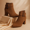 Imee Buckle Ankle Suede Boots