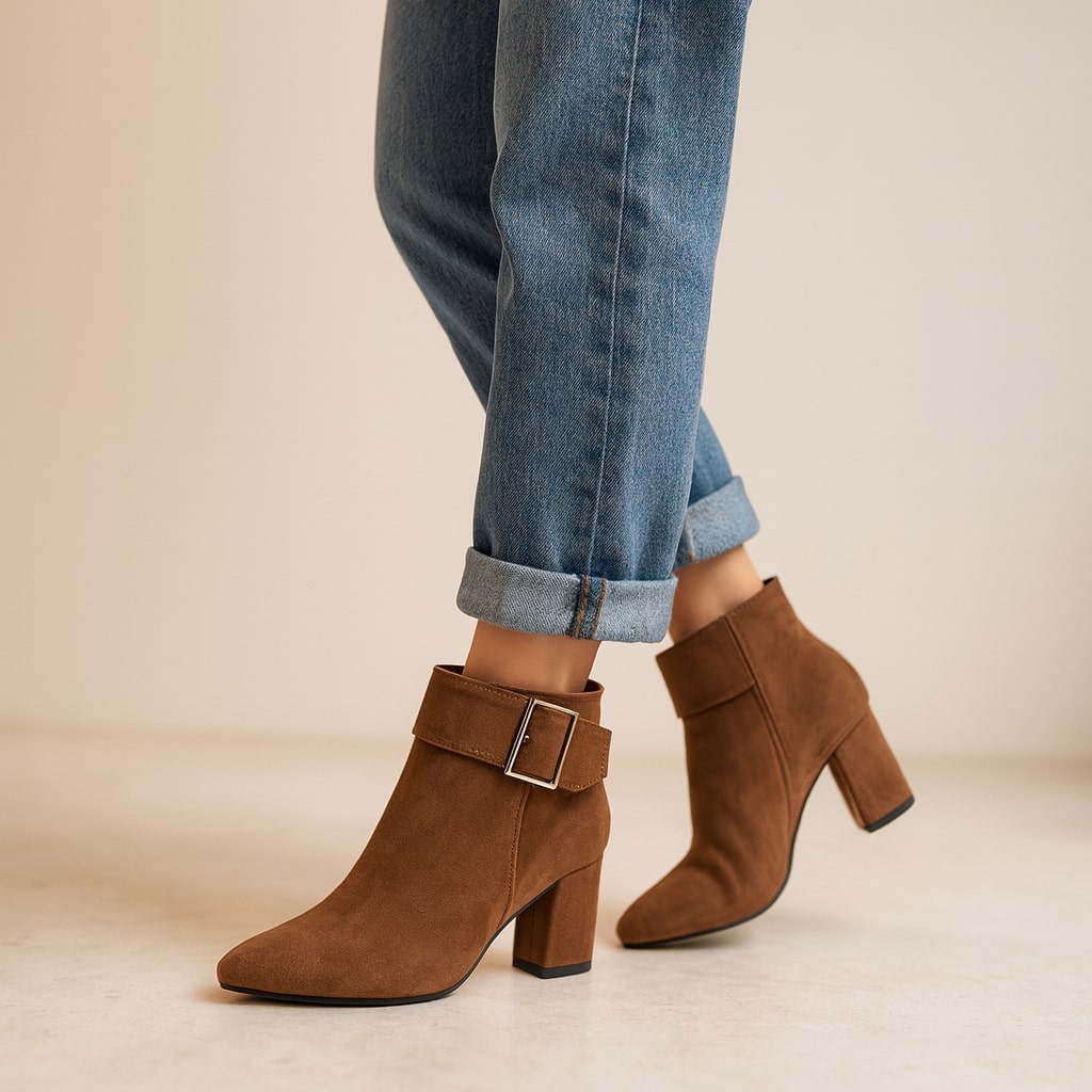 Imee Buckle Ankle Suede Boots
