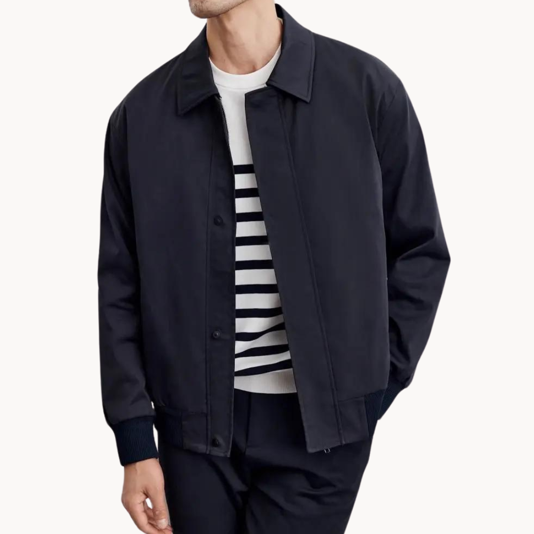 Rafael Men’s Canvas Jacket – Zippered Casual Business Jacket