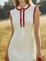 Ember Sleeveless Lapel Knit Dress