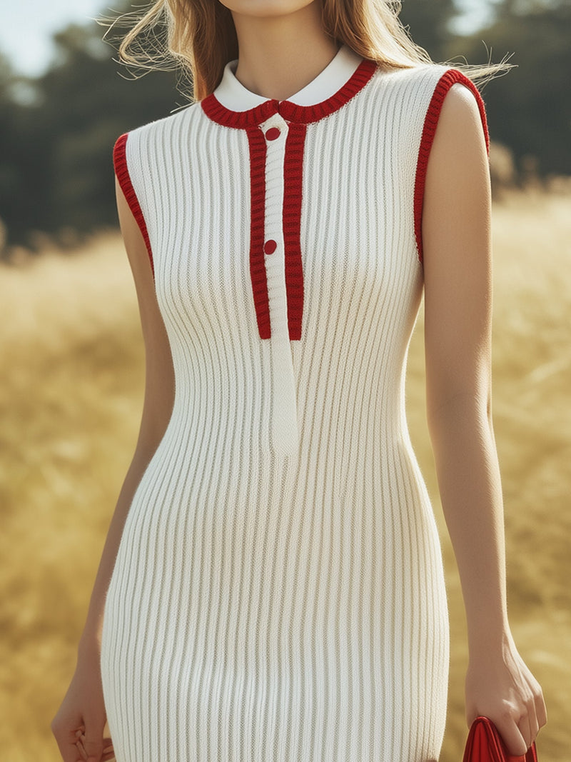 Ember Sleeveless Lapel Knit Dress