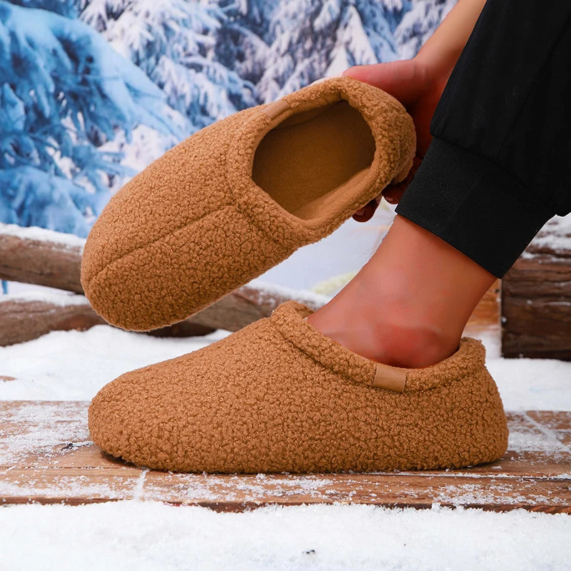 Frostelle Unisex Teddy Fleece Slides – Ultra-Soft Plush Indoor & Outdoor Comfort