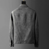 Weston Suede Trucker Jacket -  Structured Fit with Classic Snap Design