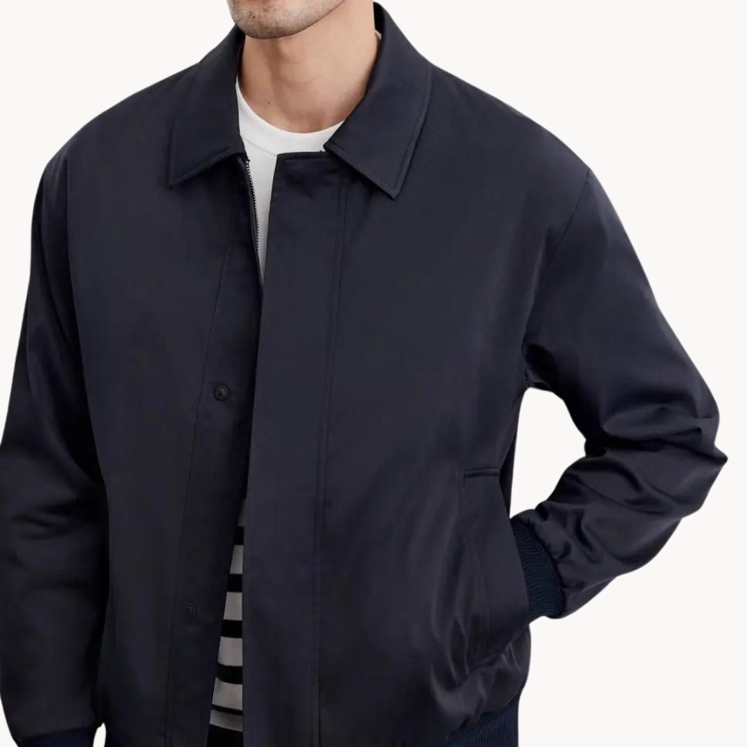 Rafael Men’s Canvas Jacket – Zippered Casual Business Jacket