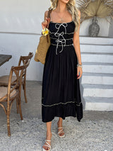 Elias Casual Bowtie Suspender Dress