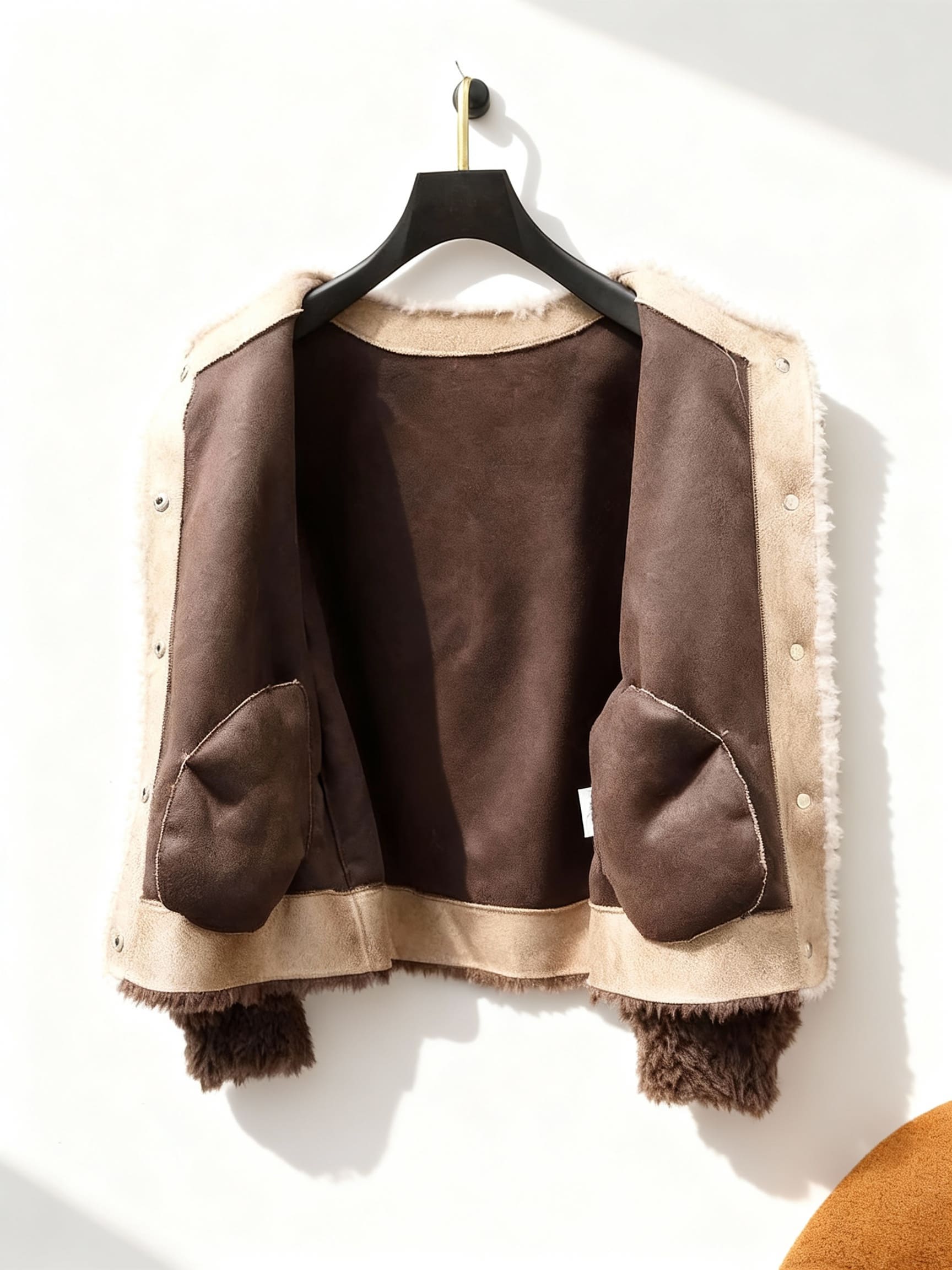 Maribel Women’s Sherpa Jacket – Fuzzy Button-Up with Contrast Trim