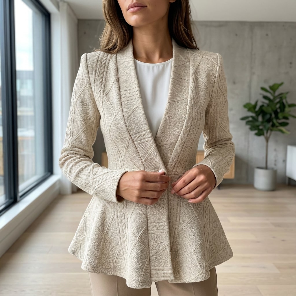 Ananya Women’s Jacket – Sculpted Peplum Fit