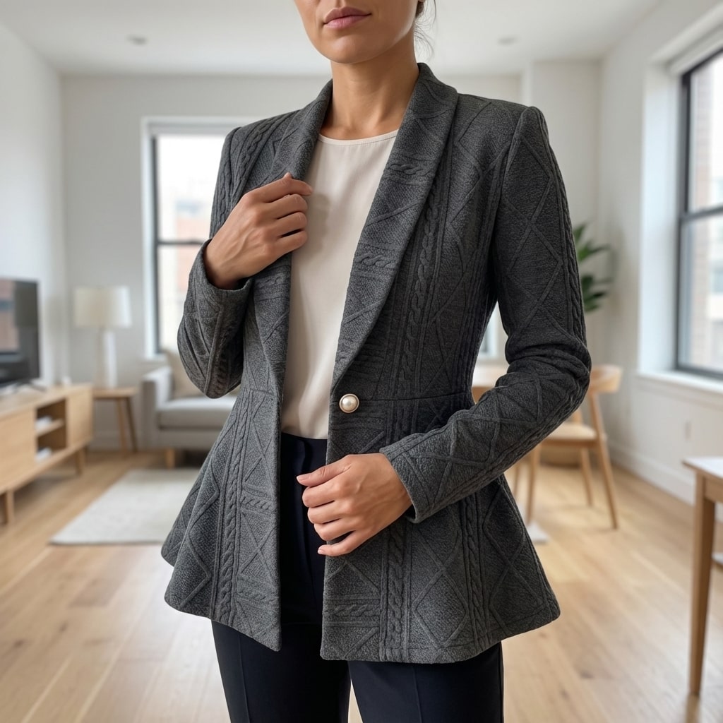 Ananya Women’s Jacket – Sculpted Peplum Fit