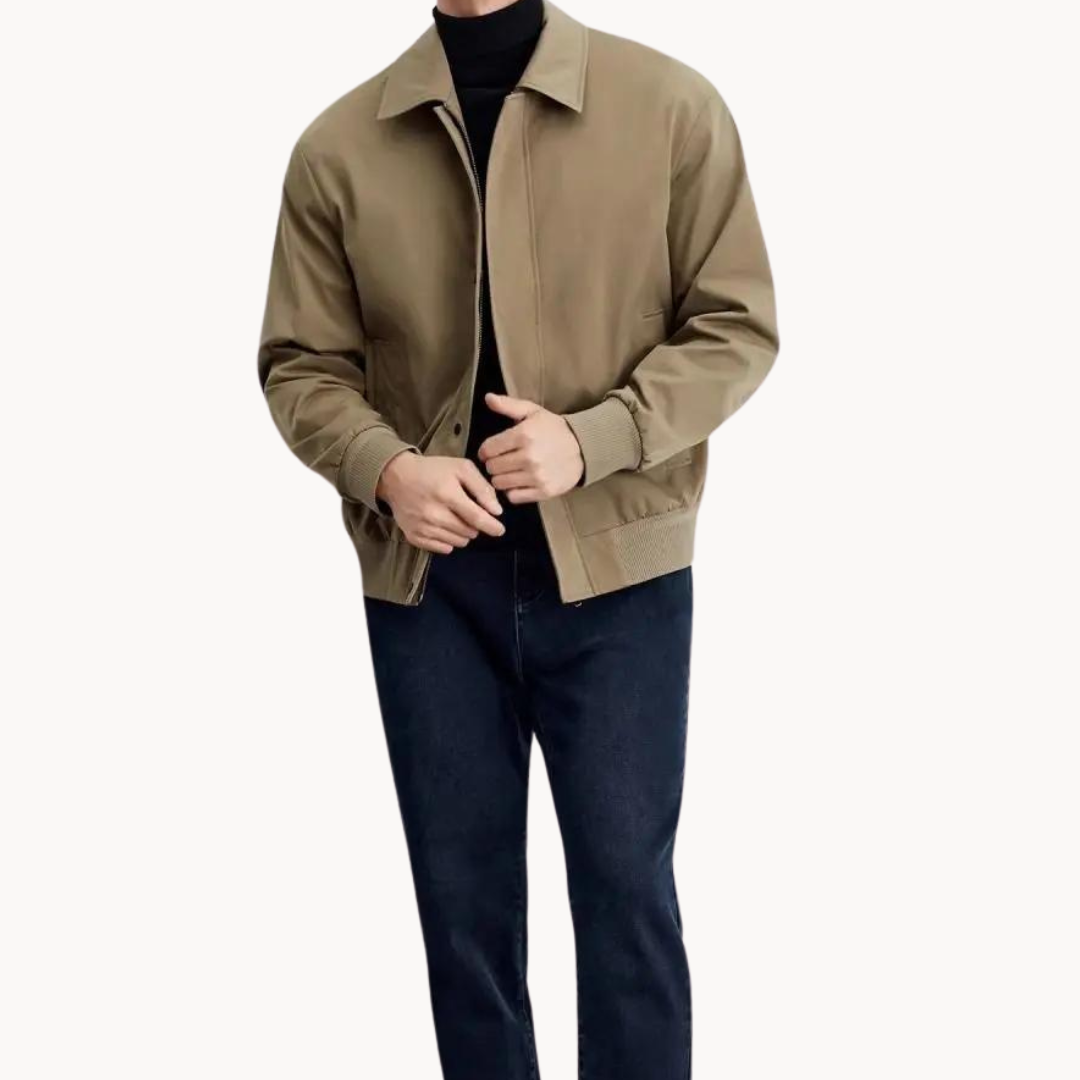 Rafael Men’s Canvas Jacket – Zippered Casual Business Jacket