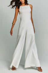 Lana Linen Jumpsuit – Wide-Leg Jumpsuit with Pockets and Open Back