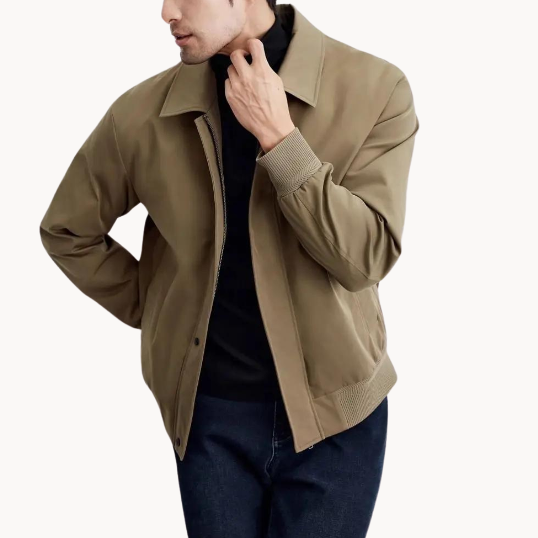 Rafael Men’s Canvas Jacket – Zippered Casual Business Jacket