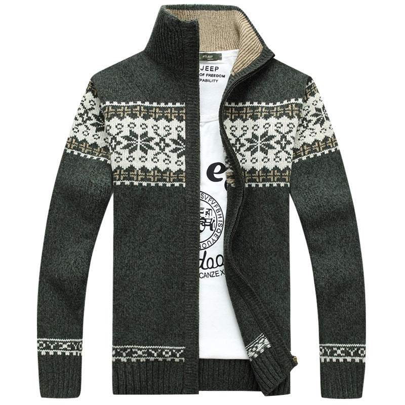 Leo Men’s Wool Cardigan – Nordic-Inspired Full-Zip Sweater