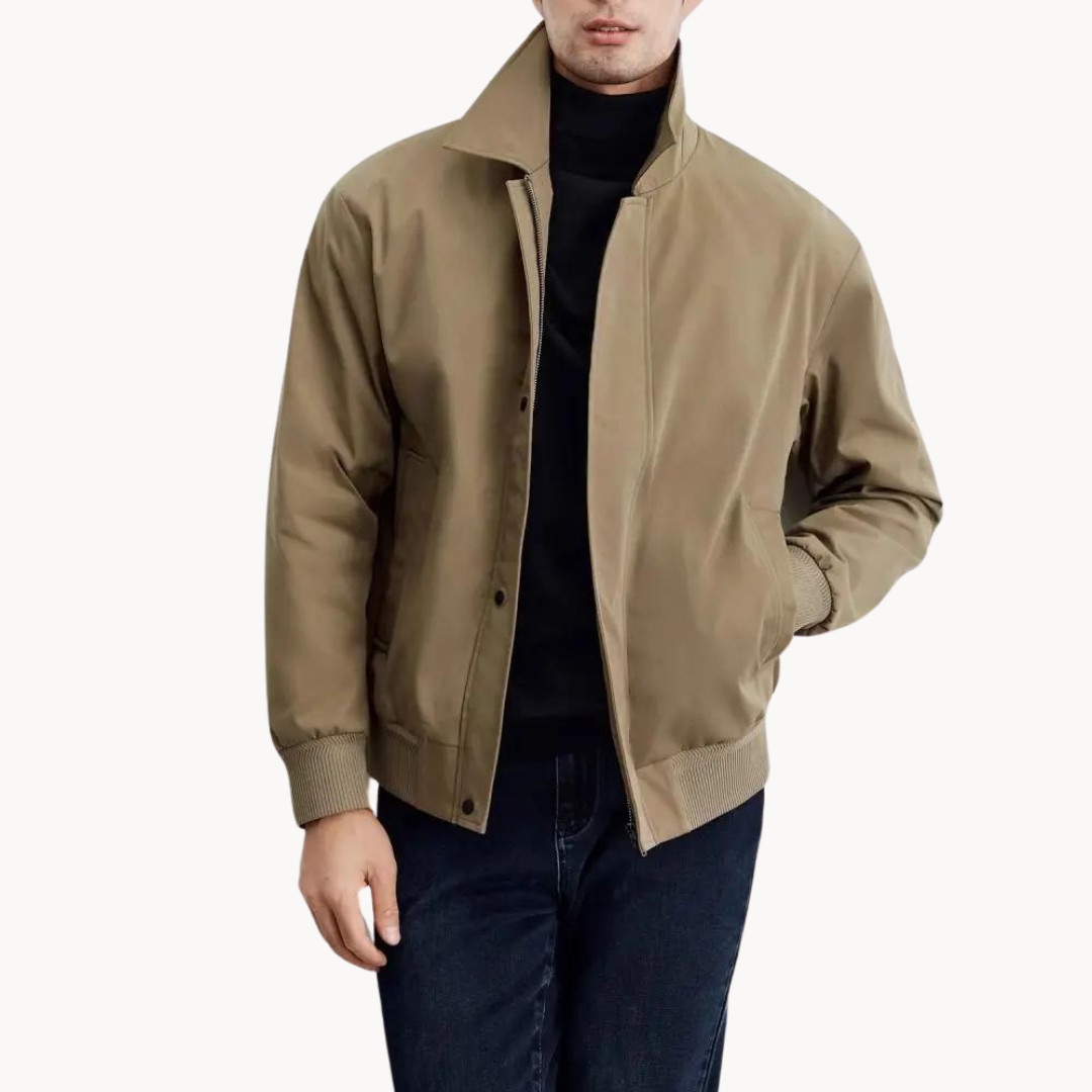 Rafael Men’s Canvas Jacket – Zippered Casual Business Jacket