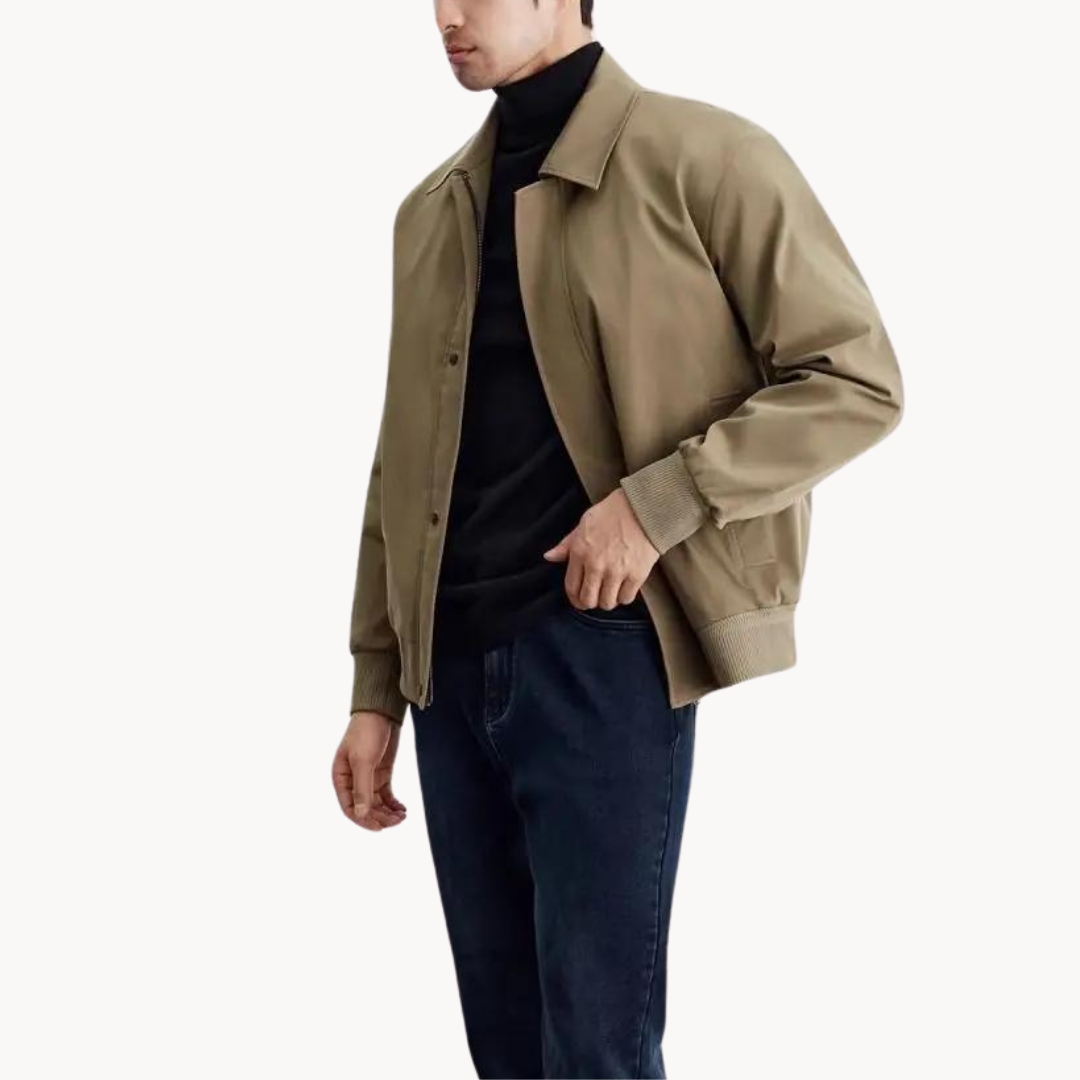 Rafael Men’s Canvas Jacket – Zippered Casual Business Jacket